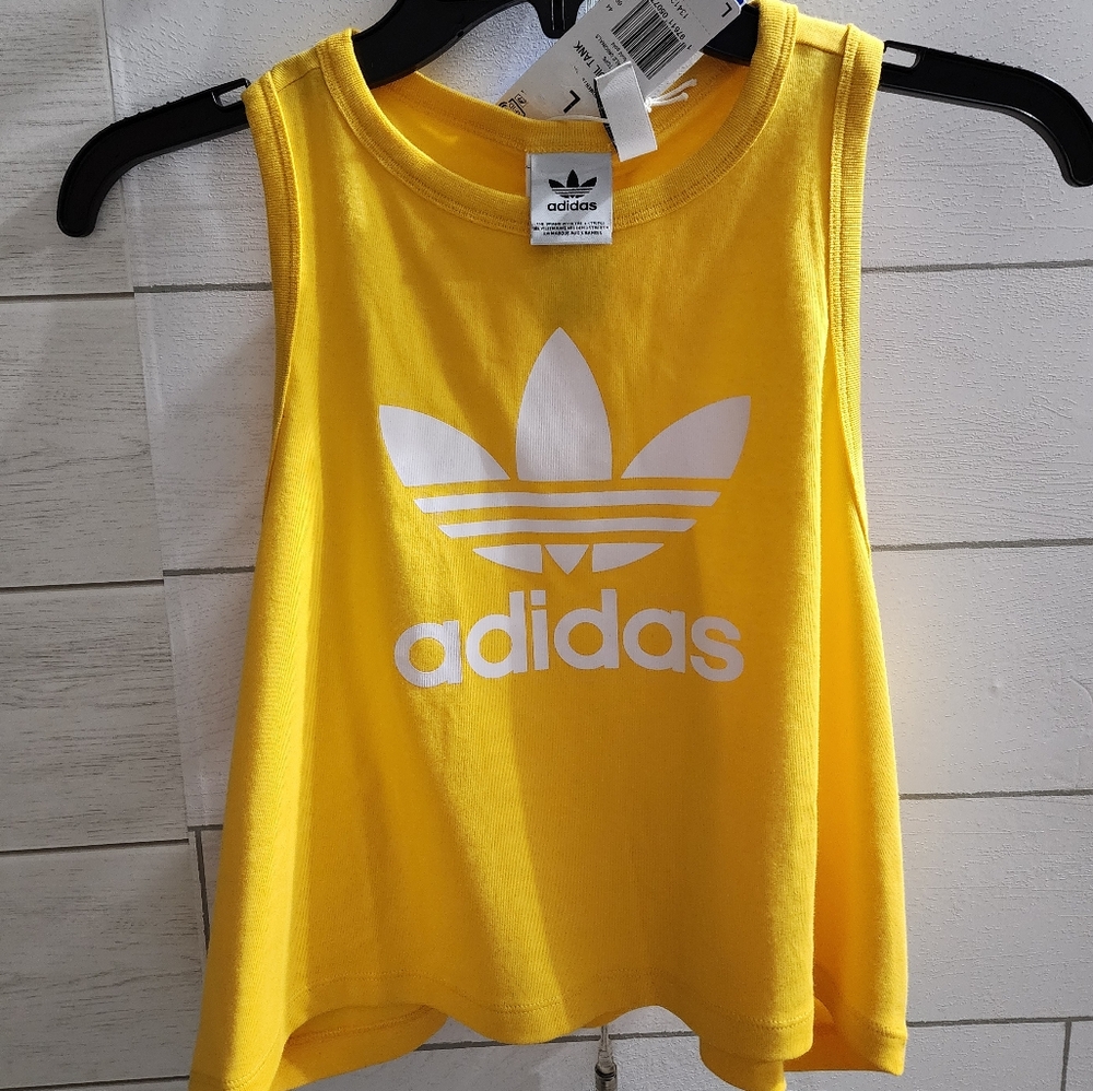 NWT Adidas Yellow Crop Top